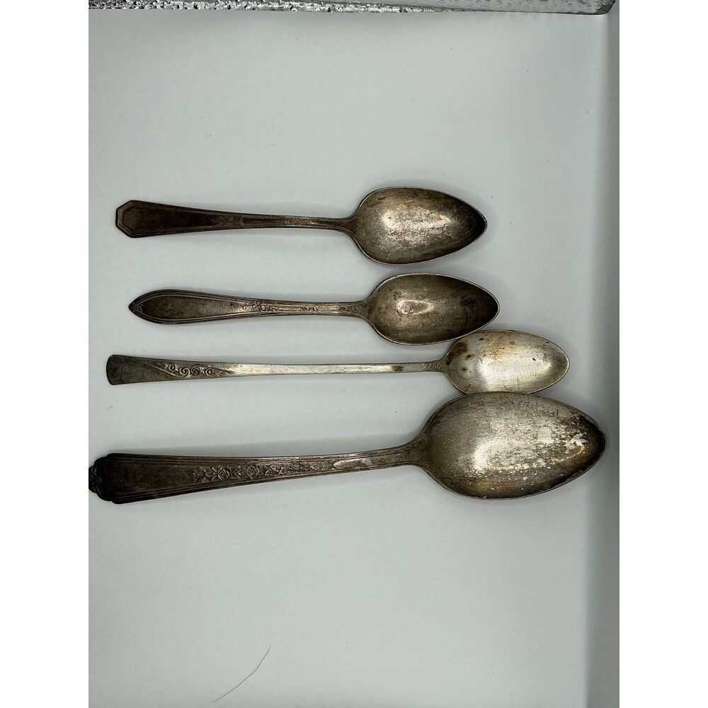 Vintage Mixed Lot of 4 Flatware Silverware Spoons ROGERS PLYMOUTH REVELATION